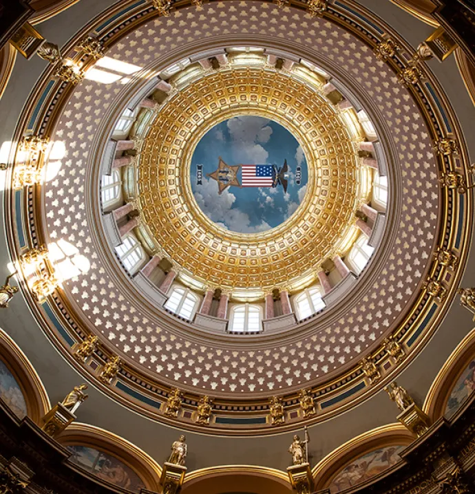 The Iowa capitol building in Des Moines.
