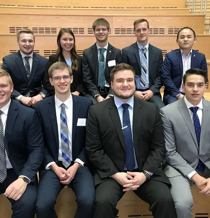 Group photo of the students who competed in the 2018 Stock Pitch Competition