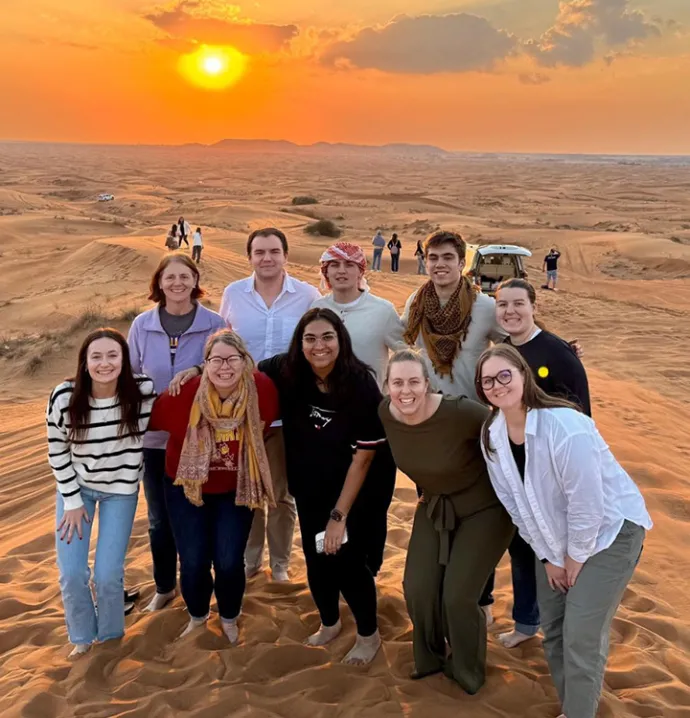 Group of students in UEA desert. 