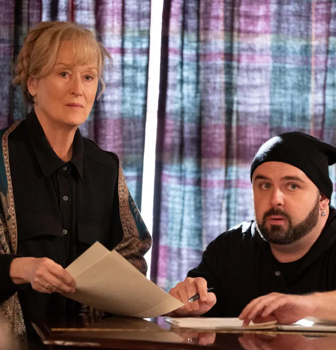 Joel Waggoner and Meryl Streep in "Only Murders in the Building"
