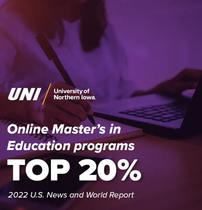 Graphic: University of Northern Iowa ranks in top 20% for online master’s in education programs