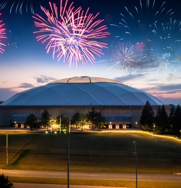 Fireworks over the UNI-Dome