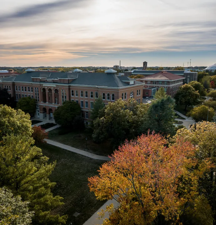 UNI campus in the fall