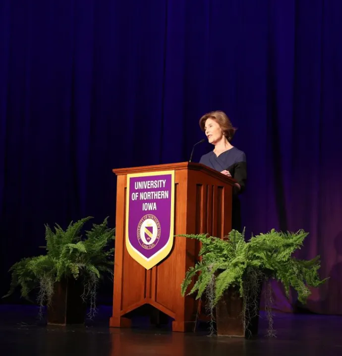 Former First Lady Laura Bush speaks at UNI.