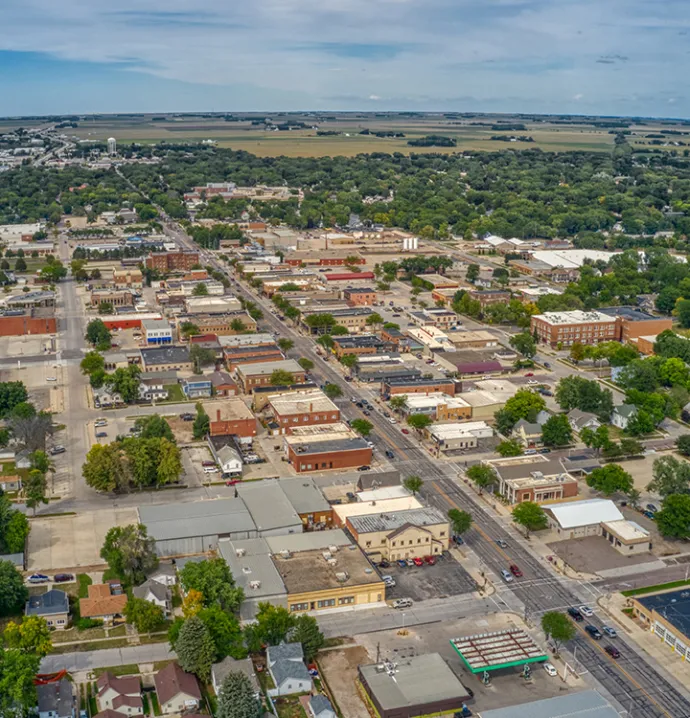 Aerial view of Spencer, Iowa 