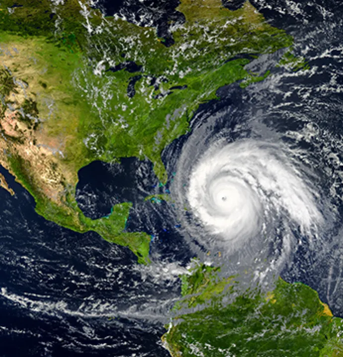 A hurricane in the Atlantic